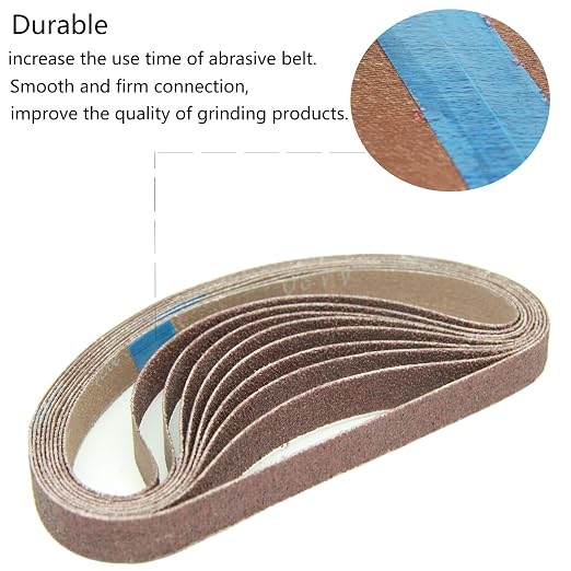 1/2 x 18 Inch Aluminum Oxide Sanding Belt, 6 of Each 80/120/150/240/400 - Image 3