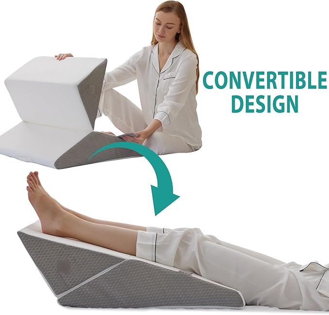 Bedluxe Wedge Pillow for Sleeping, Adjustable 9&12 Inch Foldable Bed Wedge - Image 4