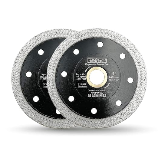 DT-DIATOOL Diamond Tile Blade 4 Inch 2pcs Diamond Turbo X Mesh Rim Segement by DT-DIATOOL