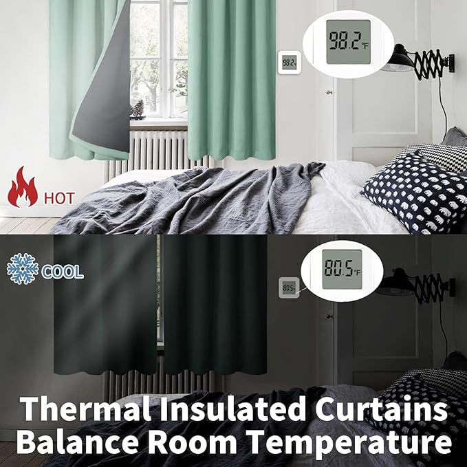 BGment Full Blackout Curtains for Bedroom 54 Inch Length 2 Panels Set, Thermal - Image 4