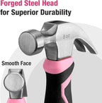 WORKPRO 8 oz Claw Hammer with Fiberglass Handle, All Purpose Hammer with Forged - Image 3