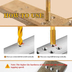 1/2"-13 UNC Tap and 27/64" Drill Bit Kit, M2 HSS Drill and Tap Set, Combination - Image 4