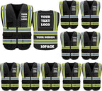 BeautyWill Custom Safety Vest Logo Class 2 High Visibility Reflevtive Vest by BeautyWill
