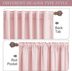 RYB HOME Baby Pink Velvet Curtains 102 inches, Back Tab Soft Fabric Room - Image 6