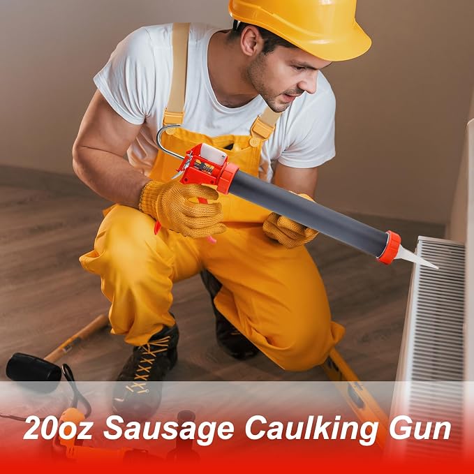 Sausage Caulking Gun Kit, 20 oz Sausage Foil Pack / 10 oz Cartridge Convertible - Image 7