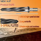 7/8" Reamer Drill Bit for Metal, M2 HSS Taper Reamer for Steel, Plastic to Align - Image 2