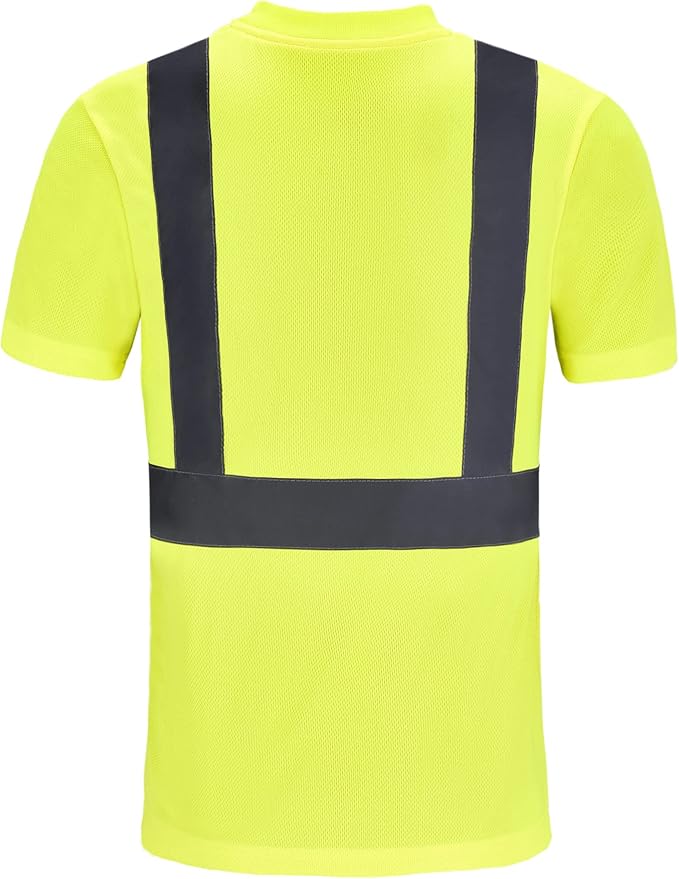 AYKRM Safety T Shirt Reflective High Visibility hi vis Long Sleeve T Shirt - Image 3