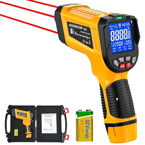 -58°F to 3992°F High-Precision Triple-Laser Infrared Thermometer, 50:1 by MOONASCEND