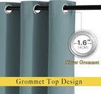 NICETOWN Room Darkening 118 inch Long Curtains, Grommet Thermal Drapes Weighted - Image 2