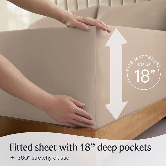 LuxClub 4 PC Queen Sheet Set, Deep Pockets Wrinkle Free Cooling Bed Sheets - Image 7