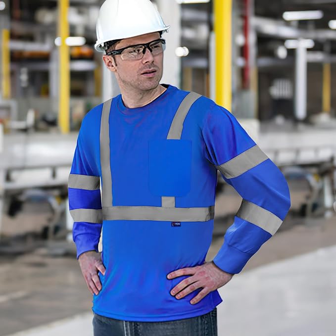 AYKRM Safety T Shirt Reflective High Visibility hi vis Long Sleeve T Shirt - Image 5