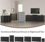 Farmhouse 8 Drawers Dresser for Bedroom, Rustic Wood Dresser TV Stand, Wooden - Image 7