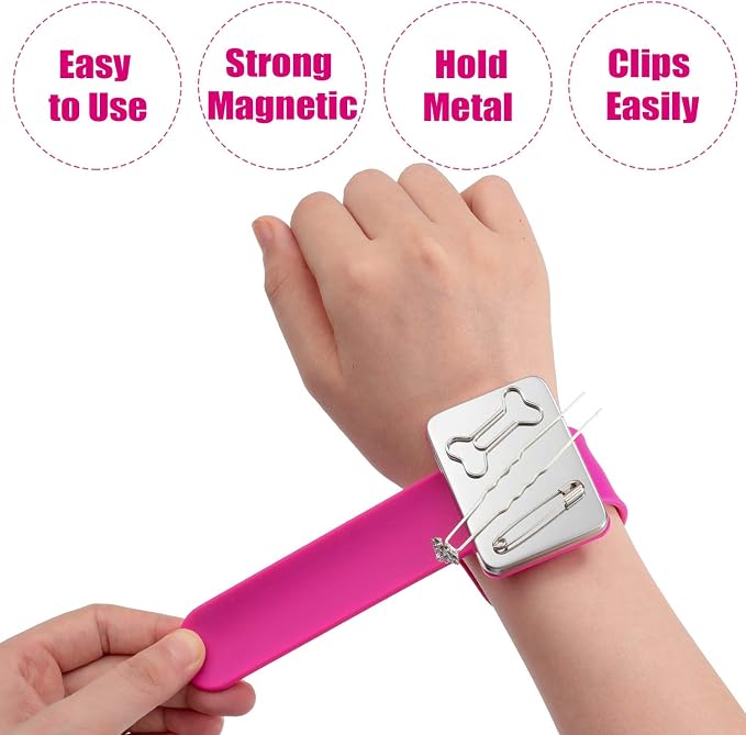 2 Pieces Magnetic Sewing Pincushion, Magnetic Wristband Pin Cushion Holder - Image 6