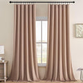 Joydeco Velvet Curtains Rose Beige Blackout Curtains Thermal Insulated 102 by JOYDECO