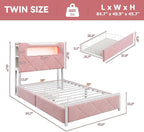Twin Upholstered LED Bed Frame - Image 2