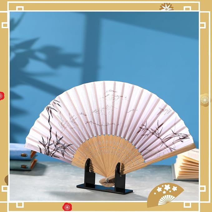 Roowest 4 Pcs Acrylic Fan Display Stand Folding Japanese Chinese Hand Fan Stand - Image 3