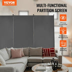 VEVOR Room Dividers, 3 Panel Room Divider, Folding Privacy Screen and Portable - Image 2