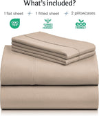 LuxClub 4 PC Queen Sheet Set, Deep Pockets Wrinkle Free Cooling Bed Sheets - Image 2