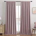 Joydeco Rose Pink 100% Blackout Curtains 108 Inch 2 Panels, Luxury Thermal Pink by JOYDECO