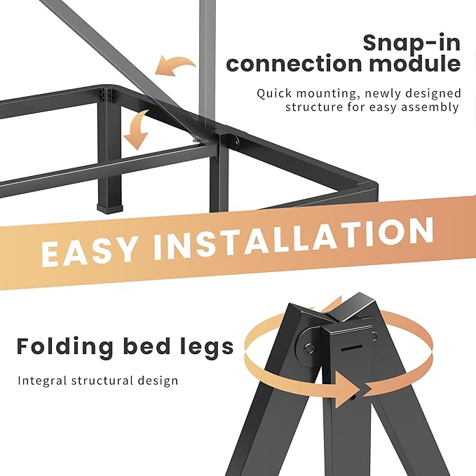 4 Inch Twin Heavy Duty 3500 lbs Bed Frame - Image 4