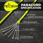 TECEUM 5/32" Paracord Rope 1000 – 1000ft / 200ft / 100ft / 50ft – Tactical - Image 2