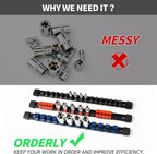ALOANES 3 PC ABS Socket Organizer, 1/2 Inch Drive Rail Holders, Heavy Duty Racks - Image 2