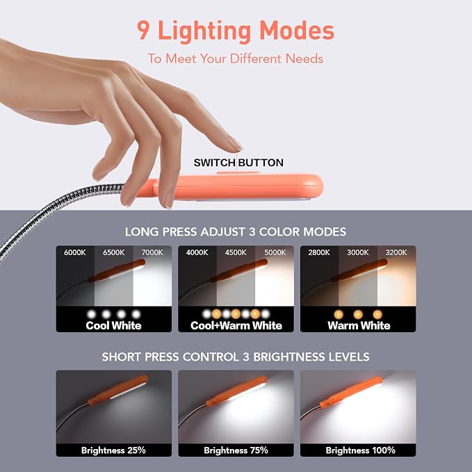 VAVOFO Rechargeable Book Light for Reading in Bed Kids, 7 LED Reading Light - Image 3