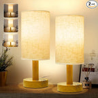 Small Cordless Touch Bedside Table Lamps Set of 2, Minimalist Dimmable by SEENSINY