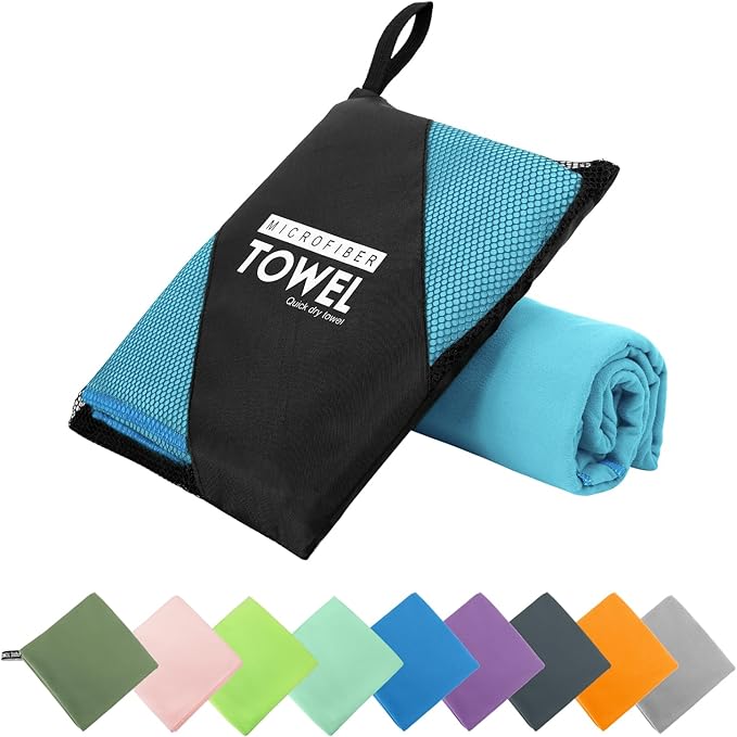 Microfiber Travel Towel, Soft Lightweight Quick Dry Towel, Super Absorbent by ZIUDBOC
