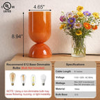 8.9" Modern Glass Table Lamp for Living Room, Dimmable Desk Lamps for Bedroom - Image 2