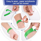 500 Pcs Green Paper Wristbands for Events Waterproof Neon Wrist Bands Adhesive - Image 4
