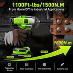 Brushless Cordless Impact Wrench 1500Nm High Torque, 1/2 Inch Impact Gun - Image 5