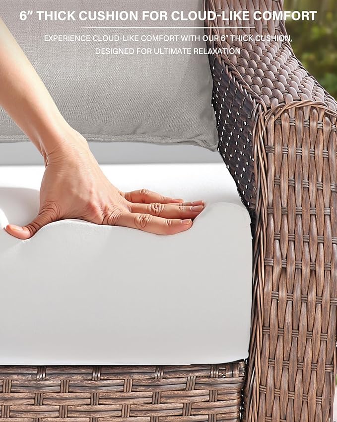 10 Piece High Back Outdoor Patio Furniture Set - Image 5