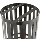 Global Industrial 36 Gallon Outdoor Slatted Steel Round Trash Can - Image 5