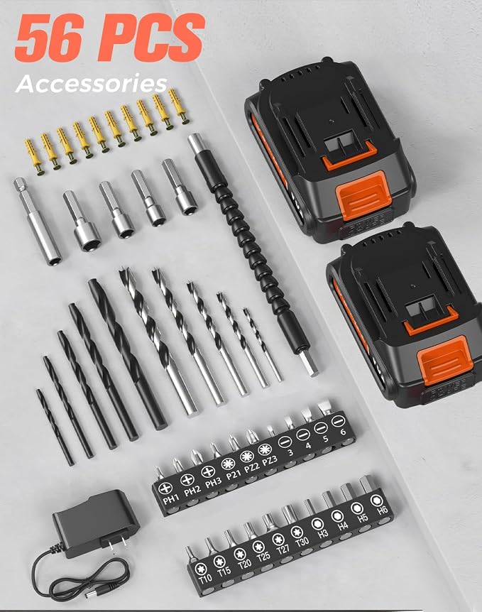 Cordless Drill, 20V MAX Power Drill Set - Image 5