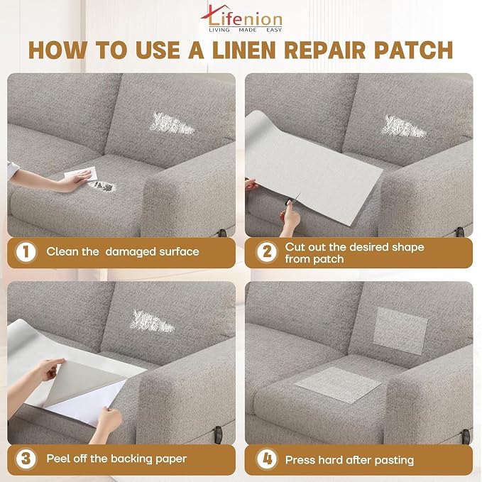 Fabric Repair Patches, Linen Self-Adhesive Fabric Repair Tape, Strong Sticky - Image 4