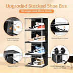 New 8 Pack Shoe Boxes Stackable, Large Shoe Storage Organizer - Image 7