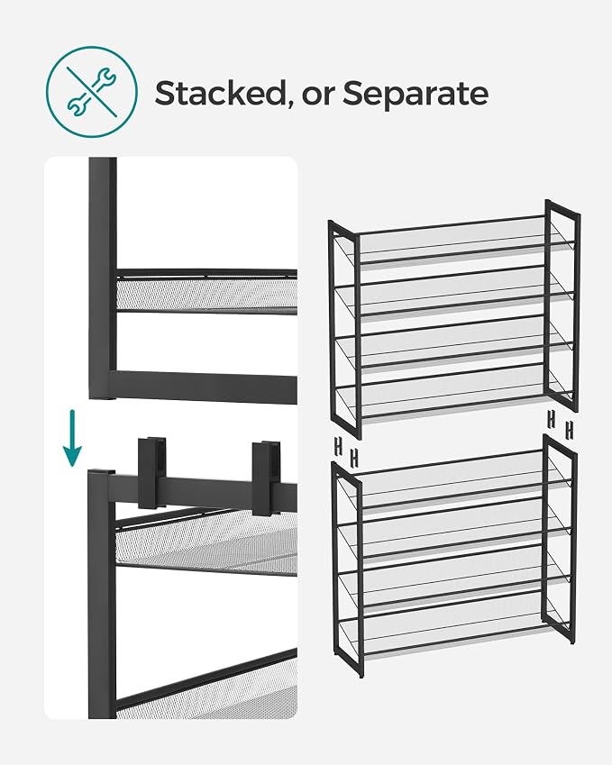 SONGMICS Shoe Rack, 8-Tier Shoe Organizer, Metal Rack - Image 7