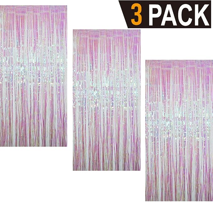 GOER 3.2 ft x 9.8 ft Metallic Tinsel Foil Fringe Curtains Party Photo Backdrop - Image 2