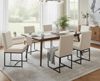 CIMOTA Modern Linen Dining Chair Set of 8, Mid Century Dining Room Chairs - Image 6