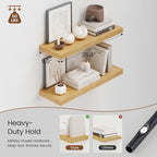 Heimlove 36 Inch Wall Shelf Bathroom Shelves Set of 2, Wall Mounted Shelves - Image 4
