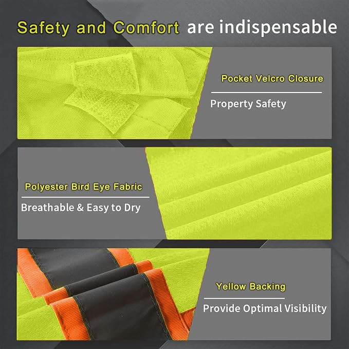 BeautyWill Custom Safety Vest Customized Logo Class 2 High Visibility - Image 3
