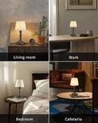 KDG Cordless Portables Table Lamp Set of 2, LED Fabric Shade Small Desk Lamps - Image 6