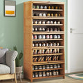 Bamboo Shoe Cabinet with Acrylic Door, 10-Tier Shoe Storage Rack, 40-45 Pairs by walkclpck