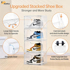8 Pack Shoe Boxes Clear Plastic Stackable, Large Shoe Storage Organizer - Image 3