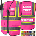 Custom Safety Vest High Visibility Reflective Customized Logo Construction Work by Nevaou
