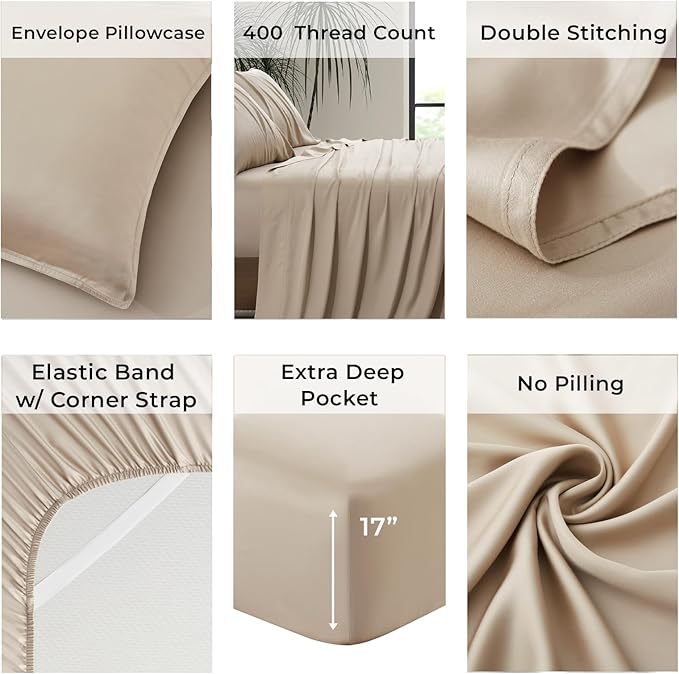 Luxury Bamboo Market | King Size Bed Sheet Set | 100% Viscose Made from Bamboo - Image 3
