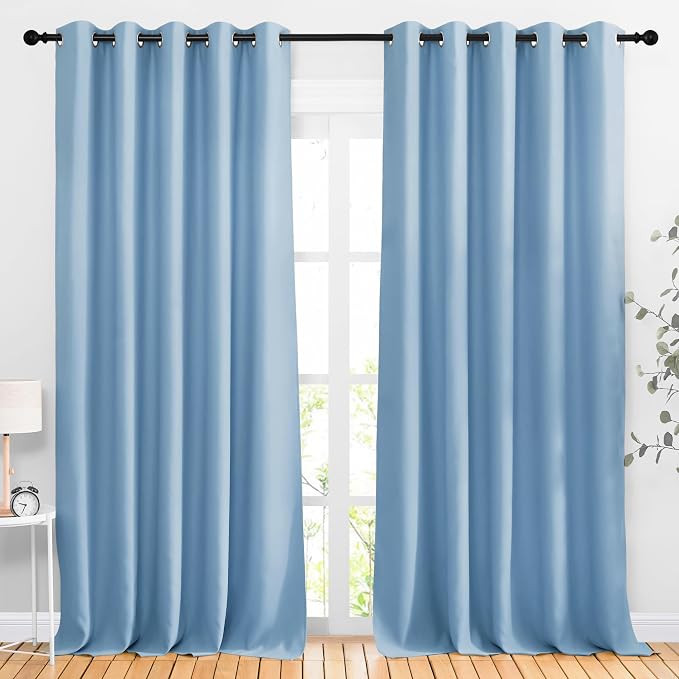 NICETOWN Blackout Room Divider Curtains 118 inches Long, Grommet Thermal Window by NICETOWN