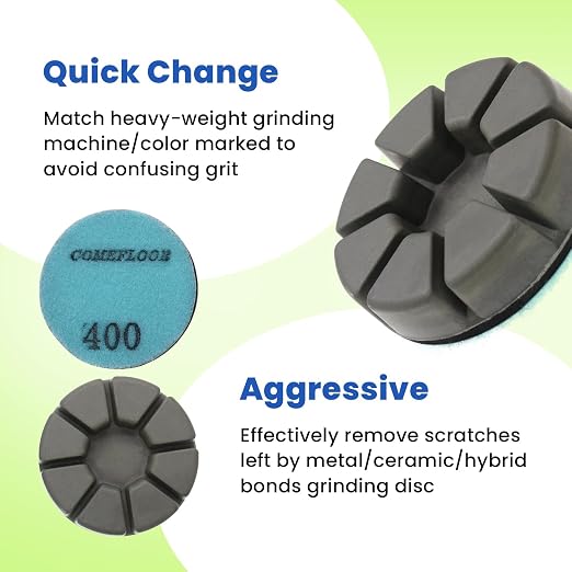 Diamond Floor Polishing Pucks for Terrazzo, Concrete Floor, 3 Inch 15mm Resin - Image 3