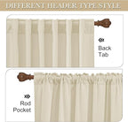 RYB HOME Beige Velvet Curtains 102 inches, Back Tab Soft Fabric Room Darkening - Image 3